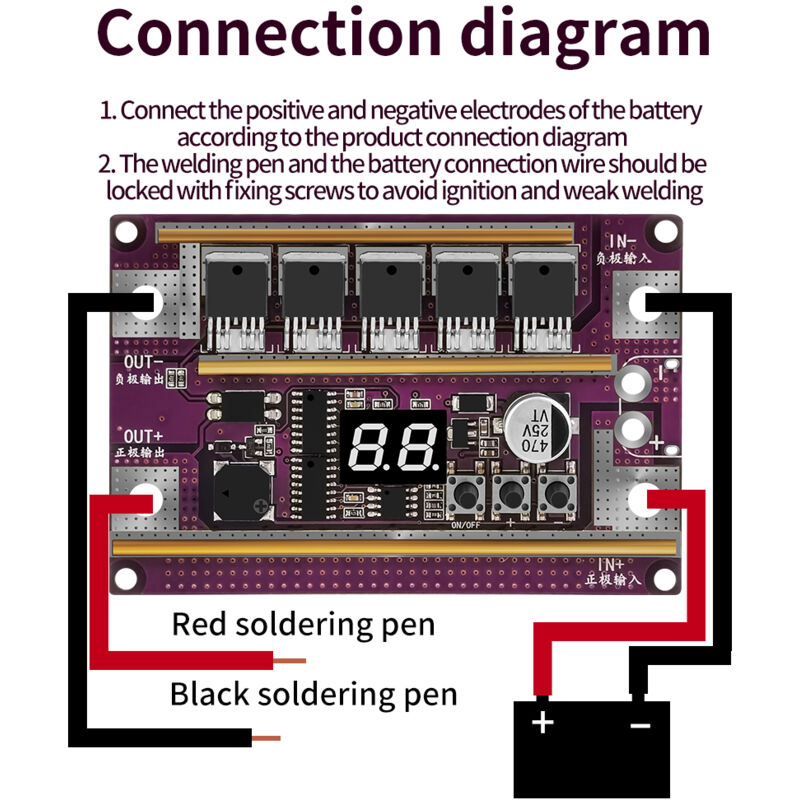 Kkmoon - Carte de Contrôle pour Machine à Souder Miniature - 99 Niveaux de Puissance, pour Batteries au Lithium Cylindriques, Batteries