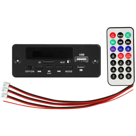 Carte de décodage MP3, module Bluetooth, affichage numérique, interrupteur marche/arrêt, amplificateur 2 x 3 W