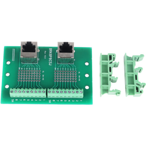 Carte de dérivation de connecteur Ethernet, Transmission rapide, bornier RJ45 M2 à montage sur Rail DIN