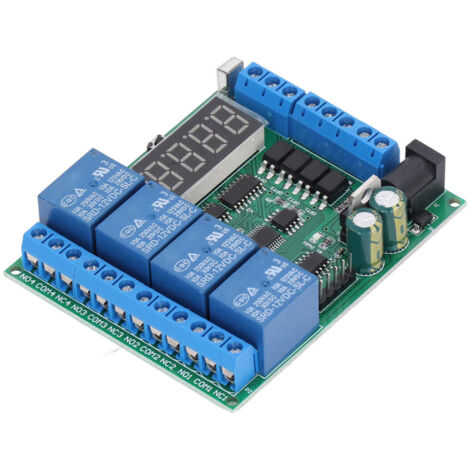 Carte de Développement 4 Canaux Relais Temporisé avec Affichage LED Numérique 12V DC pour Arduino
