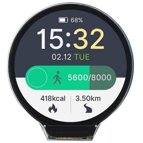 Carte de développement LCD ronde RP2350-LCD-1.28 Pico 2 RP2350 240x240 Noir/Bleu