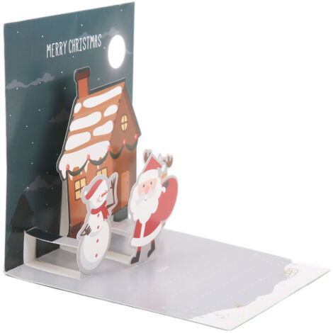 Carte de Noël 3D avec enveloppe et stickers décoratifs pour fêtes