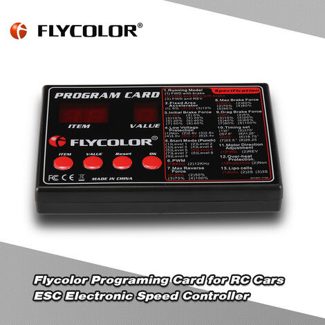 Carte de programmation Flycolor d'origine pour controleur de vitesse electronique ESC de voitures RC