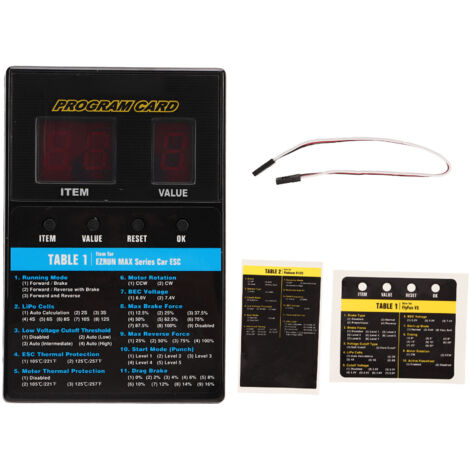 Carte de programmation universelle ESC sans balais pour voitures et bateaux RC - Boîtier LED