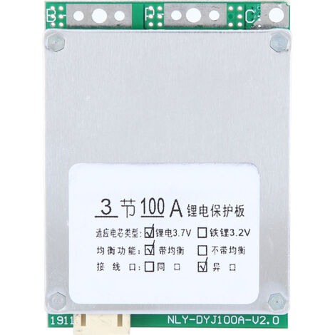 Carte de Protection BMS 3S 12V 100A pour Batterie Li-ion avec Équilibrage de Charge