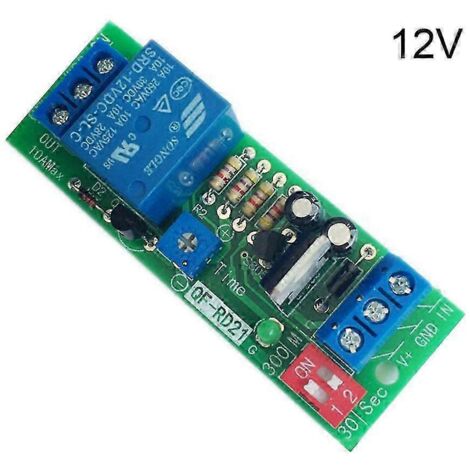 Carte de relais temporisé pour ventilateur d'extraction avec temporisation d'arrêt QF-RD21 5V/12V/24V-12V-