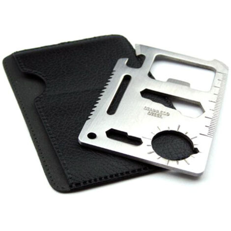 Carte de Survie 11 en 1 avec Ouvre-Bouteille - Outils Multifonctions Portatifs Cadeau Homme