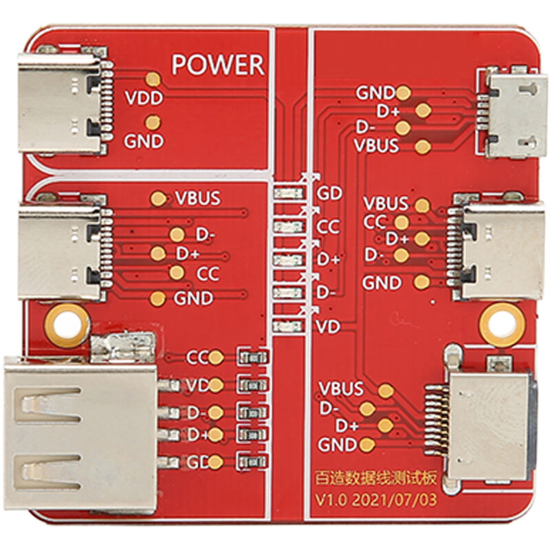 Rapanda - Carte de Test de Charge, Carte de Test de Charge Précise, Testeur de Triade de Câble usb, Dispositif de Test de Fil de Données 3 en 1,
