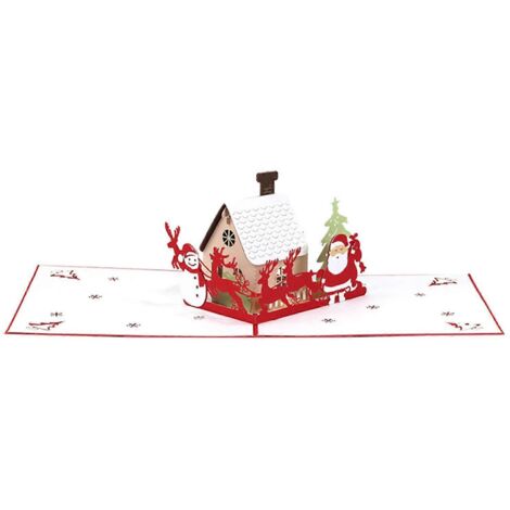 Carte de vœux de Noël 3D à déplier, carte d'anniversaire lumineuse pour garçons et filles