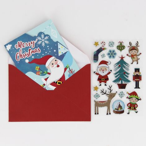Ensemble de cartes de Noël 30 Pièces , Cartes de Noël + Enveloppe de Noël +  Sceau Autocollant, Enveloppes de Noël, Enveloppes en Papier Kraft, Cartes