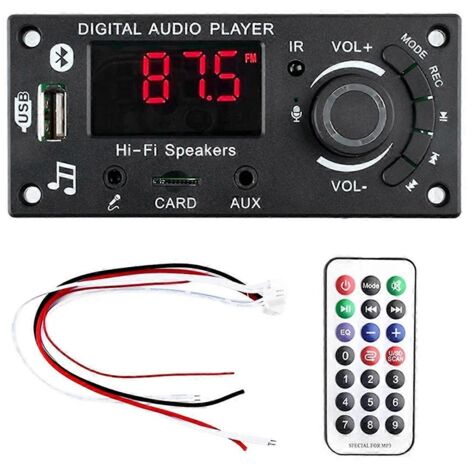 Carte décodeur MP3 Bluetooth 5.0 avec amplificateur 2x50W pour lecteur MP3 de voiture à monter soi-même