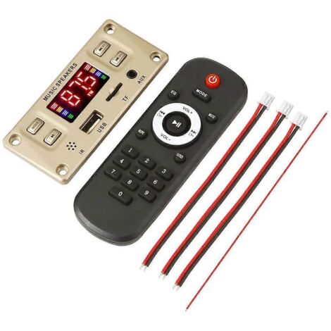 Carte décodeur MP3 compatible Bluetooth Y05, module autoradio TF USB, microphone et grande télécommande.