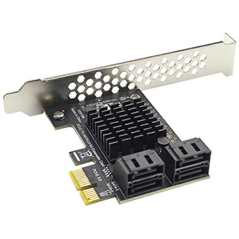 Carte d'extension contrôleur SATA III PCIe 4 ports, adaptateur PCIe 1X vers SATA 3.0