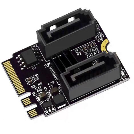 Carte d'extension M2 vers SATA3.0 KEY A+E WIFI Adaptateur disque dur M.2 vers SATA--