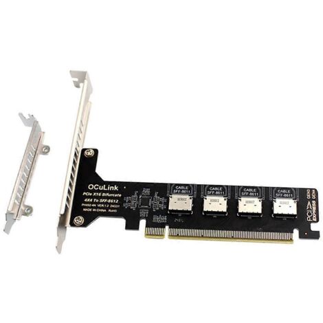 Carte d'extension Oculink PCI-E X16 à 4 ports séparés SFF8611 et 8612