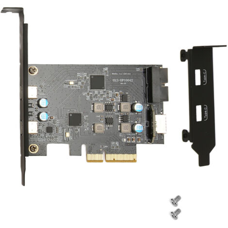 Carte d'extension PCIe USB 3.2 Gen 2 avec 2 ports Type-C, 10 Gbps, compatible Windows 7/8/10