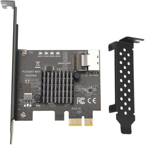 Carte d'extension PCIe vers SATA 3.0 avec sortie Mini SAS SFF-8087, 6 Gbps, pour PC de bureau