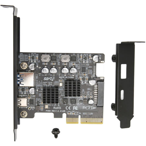 Carte d'extension PCIe vers USB 3.0 10 Gbps, interface complète pour ordinateur, taux de transfert ultra-rapide