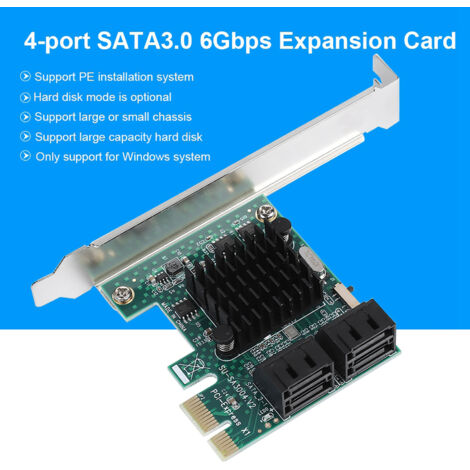 Carte d'extension SATA III 4 ports PCI Express, contrôleur adaptateur 6 Gb/s pour disques durs