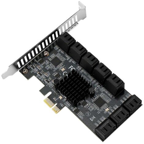 Carte d'extension SATA III, adaptateur PCIe 4x vers 16 ports SATA 3.0