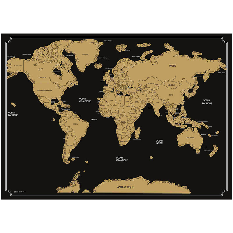  Carte  du  monde   gratter noir  Noir  4CAR GRATTER NO 167079