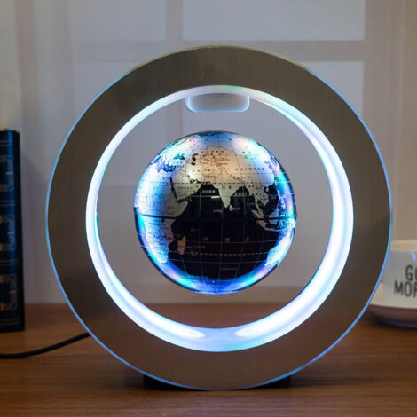 Carte du monde ronde Led flottant Maglev Light Anti Gravity Magic Multiple Magic - Silver Black