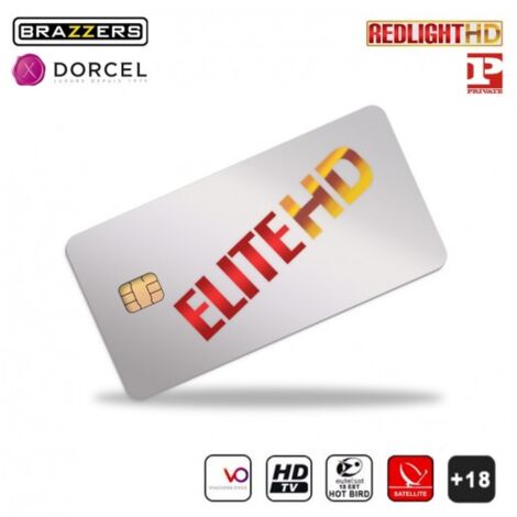 Carte Elite HD 4 chaînes TV Adulte Abonnement International 6 mois Hot Bird Dorcel Brazzer Redlight Private