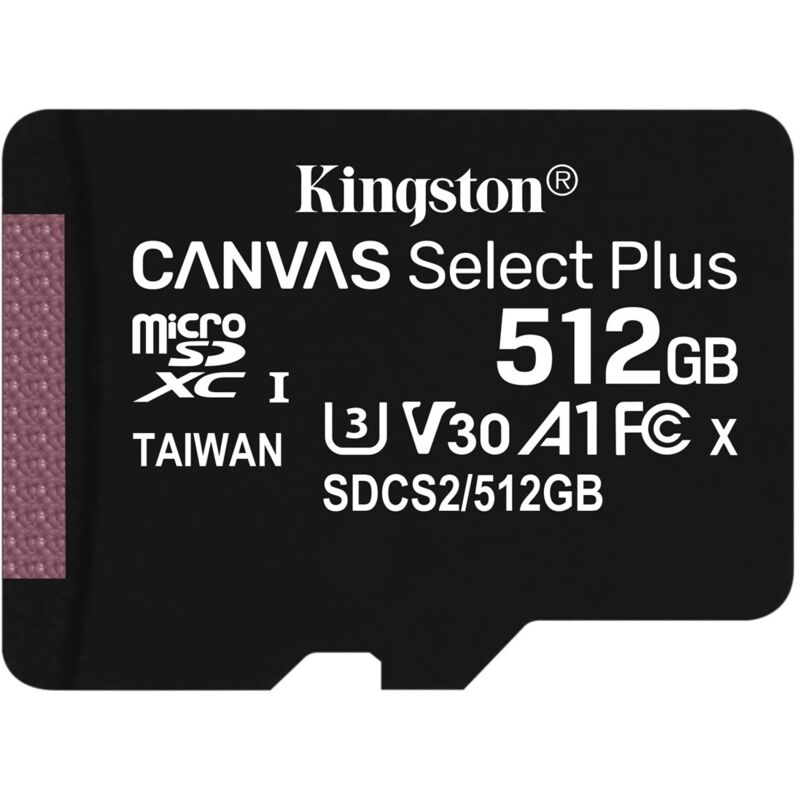 Canvas Select Plus Carte MIcro sd SDCS2/512GB Class 10 + Adaptateur inclus - Kingston