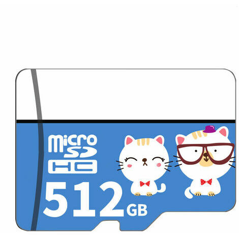 Carte Micro SD Class10 TF Carte 512 Go Carte mémoire pour Smartphone Tablette PC Enregistreur de Voiture, 512 Go