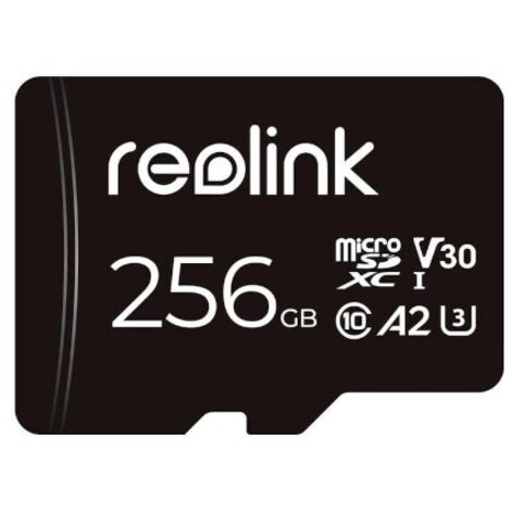 Carte MicroSD HC 256Go – Vitesse de lecture 100 Mo/s – Classe 10 – Compatible avec caméras de surveillance Reolink