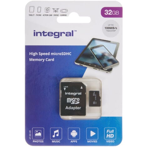 Carte microSDHC Integral 32Go Haute Vitesse