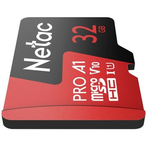 Carte microSDHC Netac Technology NT02P500PRO-032G-R 32 GB A1 Application Performance Class optimisé pour les caméras de