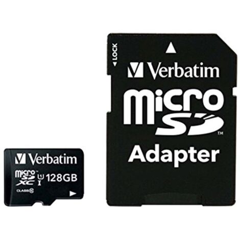 Carte MicroSDXC Premium VERBATIM, 128 Go, Classe 10, avec adaptateur