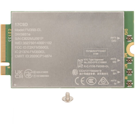 Carte Modem 4G LTE MIMO 4.67Gbps avec GNSS pour PC Portable et Bureau Windows