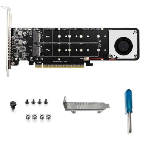 Carte PCIe 4.0 X16 vers 4 Ports NVMe M.2, Adaptateur RAID pour SSD