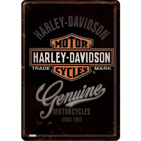 Carte postale métallique Harley Davidson