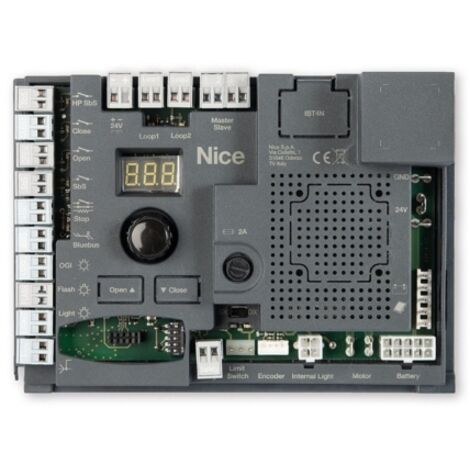 Nice – SPBCU1 Panneau de commande central – Compatible avec barrières L-BAR, M5BAR, M3BAR, M7BAR – Alimentation 24V pour motorisations
