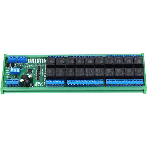 Carte Relais 20 Canaux avec Contrôle RS485, Module d'Expansion Multifonction pour Rail DIN 12V