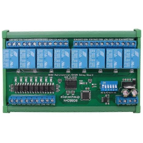 Carte relais RS485 8 canaux 24 V CC Modbus RTU pour contrôle d'automatisation PLC