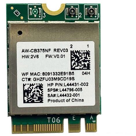 Carte réseau sans fil Gigabit double bande 2,4 GHz/5 GHz RTL8822CE verte