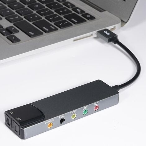 Carte son USB 7.1/5.1 canaux, carte audio externe SPDIF optique pour PC