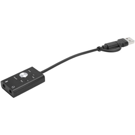 Carte son USB 7.1 externe pour ordinateur portable, convertisseur audio Type-C vers prise Jack 3.5 mm