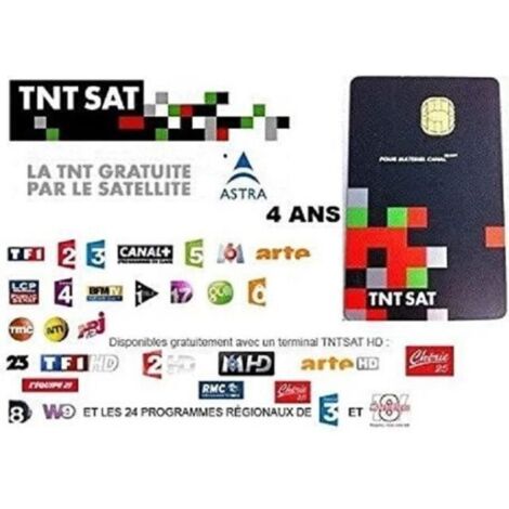 M-E CARTE TNT SAT VALABLE 4 ANS - POUR SATELLITE ASTRA 19.2