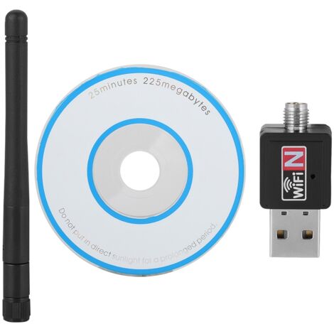 Carte WiFi USB 2.0 300Mbps, Adaptateur Réseau Sans Fil 2.4GHz pour PC Portable
