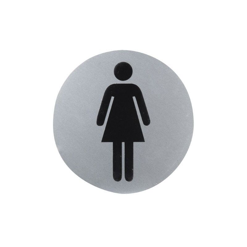 

Cartel aluminio baño mujer Ø12 cm.