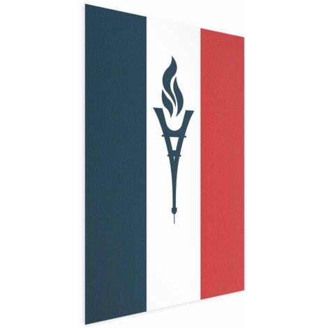 Cartel - Bandera francesa con una vela
