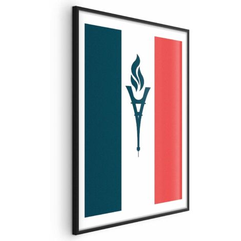 Cartel - Bandera francesa con una vela