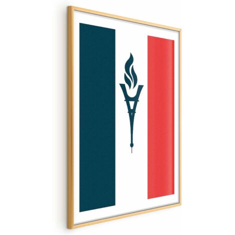 Cartel - Bandera francesa con una vela