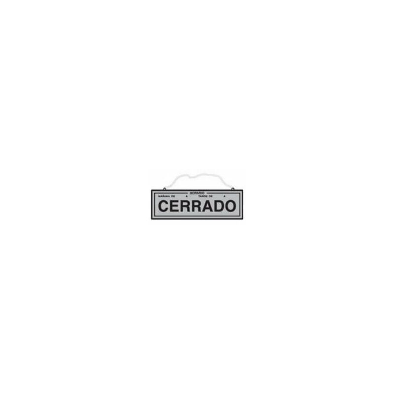 

Cartel Cerrado/Abierto Plateado 230X70Mm