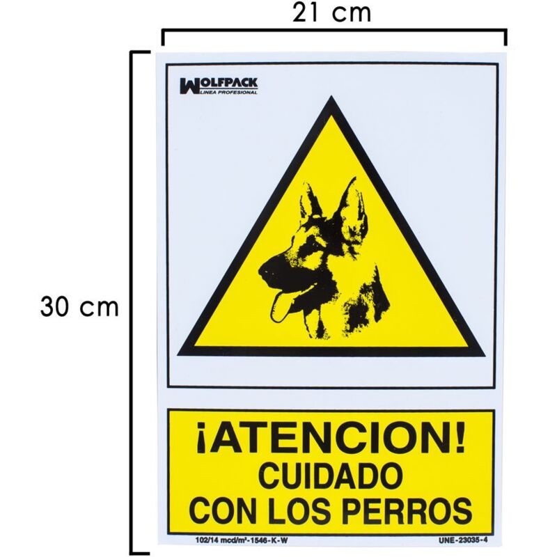 

Cartel cuidado con los perros 30x21 cm.